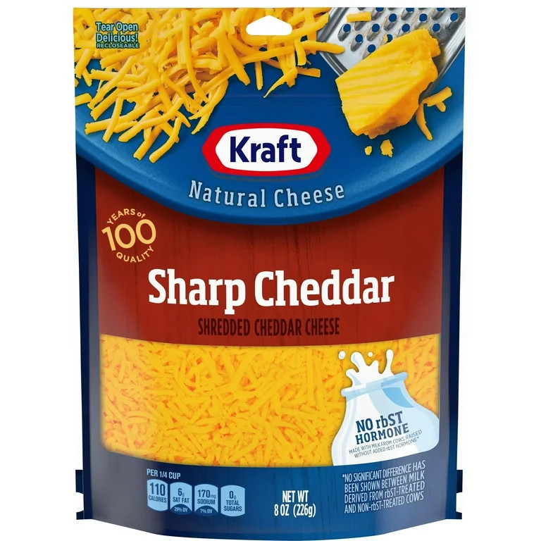 Kraft Sharp Cheddar Shredded Cheese, 8 oz Bag | Walmart (US)