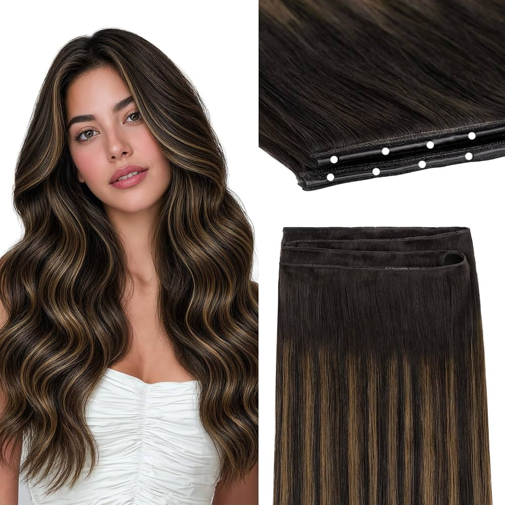 GOO GOO Butterfly Weft Hair Extensions Human Hair, Easy Install Breathable | Amazon (US)