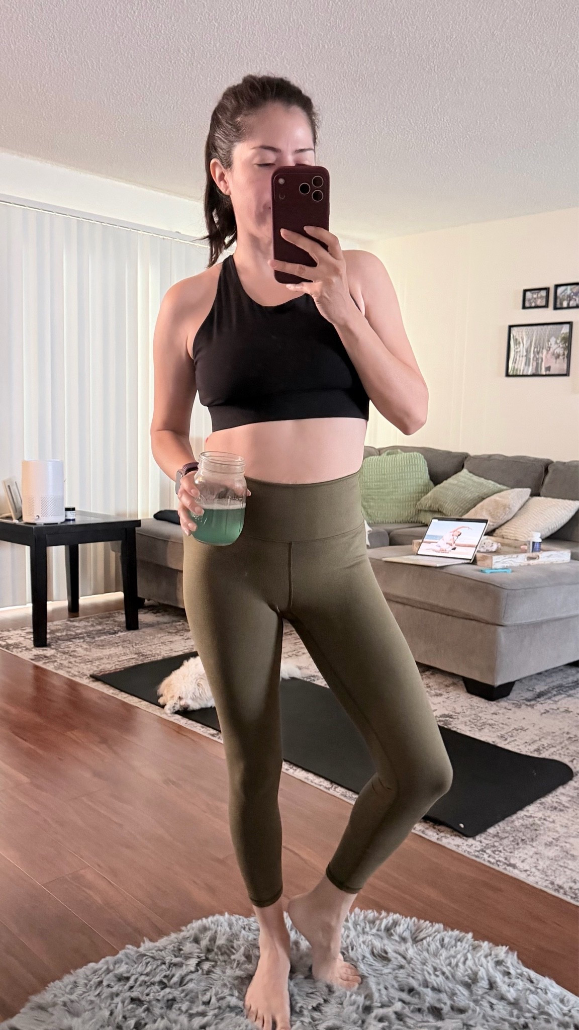 Pre workout, yoga mat, and a 45 min at-home flow.

#LTKActive #LTKfitnessgoals #LTKselfcare