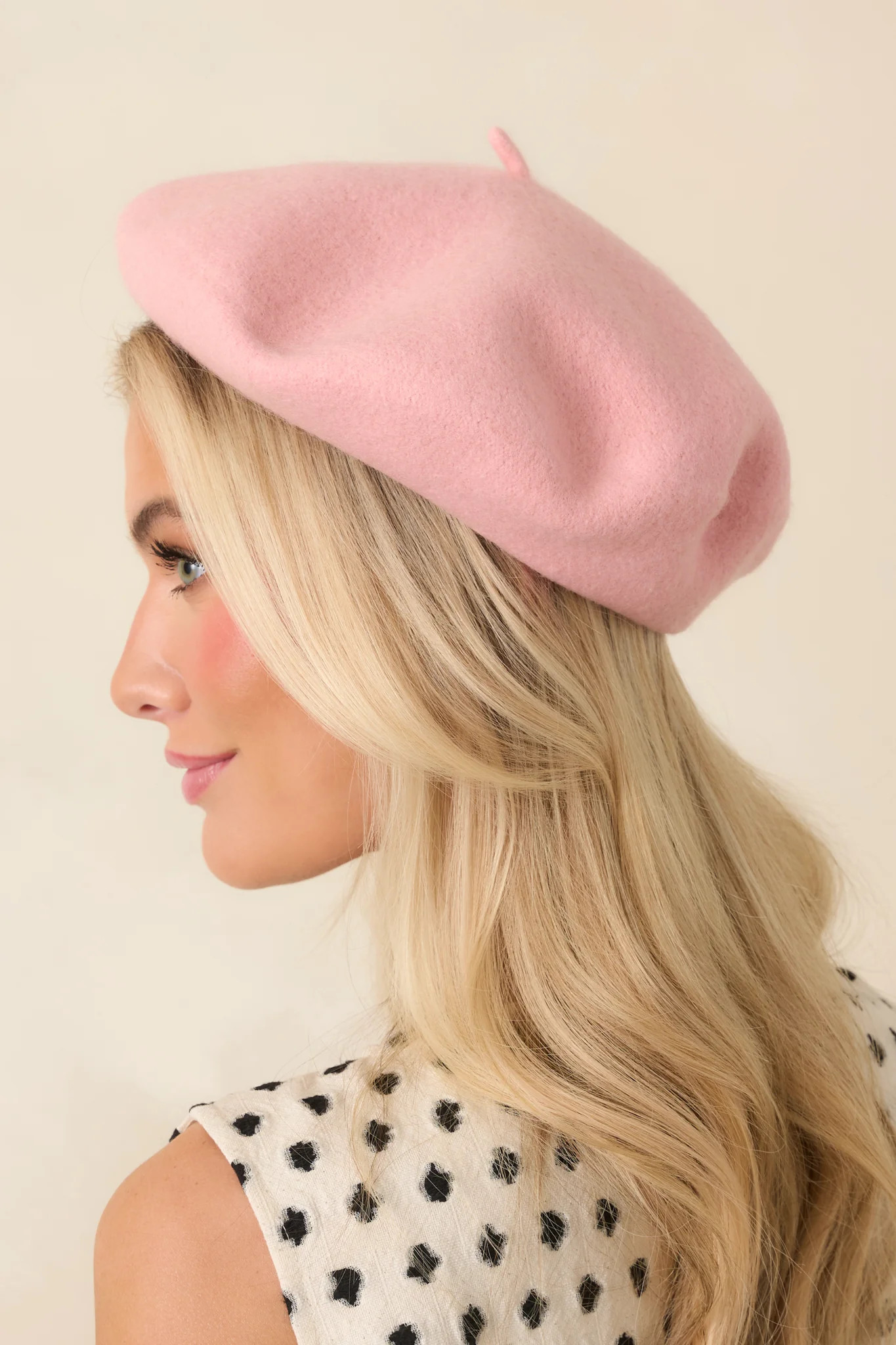 Bonjour Beautiful Rose Pink Wool Beret | Red Dress
