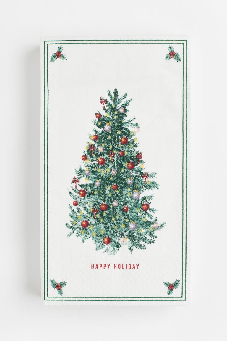 15-pack paper napkins - White/Christmas tree - Home All | H&M GB | H&M (UK, MY, IN, SG, PH, TW, HK)