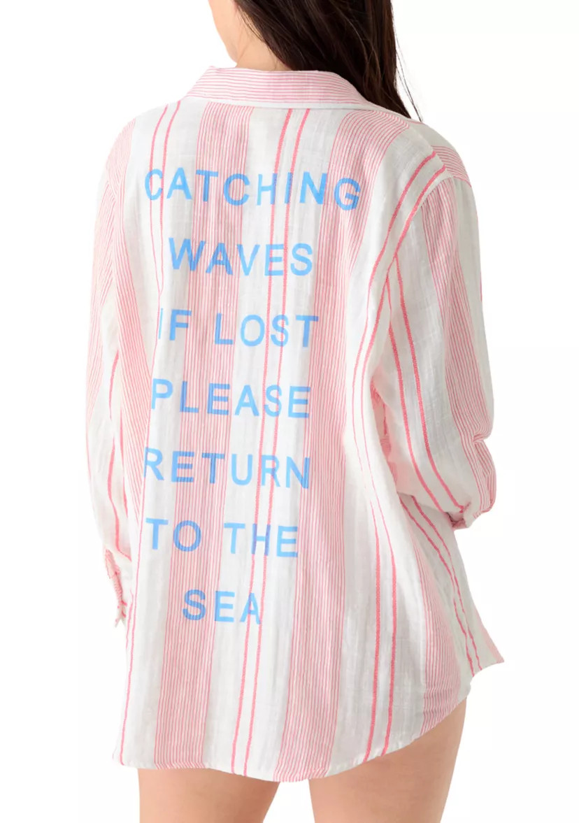 Women's Long Sleeve Big Shirt Swim Cover Up | Belk