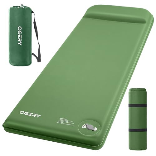 OGERY Self-Inflating Sleeping Pad with Built-in Foot Pump, 3" Memory Camping Mattress Pad, Quiet & 9.5 R-Value Insulated Sleeping Mat Camping Essential Gear for Car Tent Camping | Amazon (US)