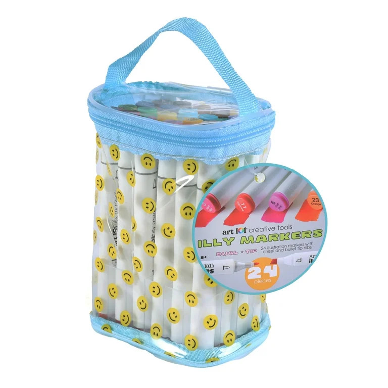 Art 101 Illy Markers with Carry Pouch,  Marker Easter Basket Stuffer for Kids, 24 Count | Walmart (US)