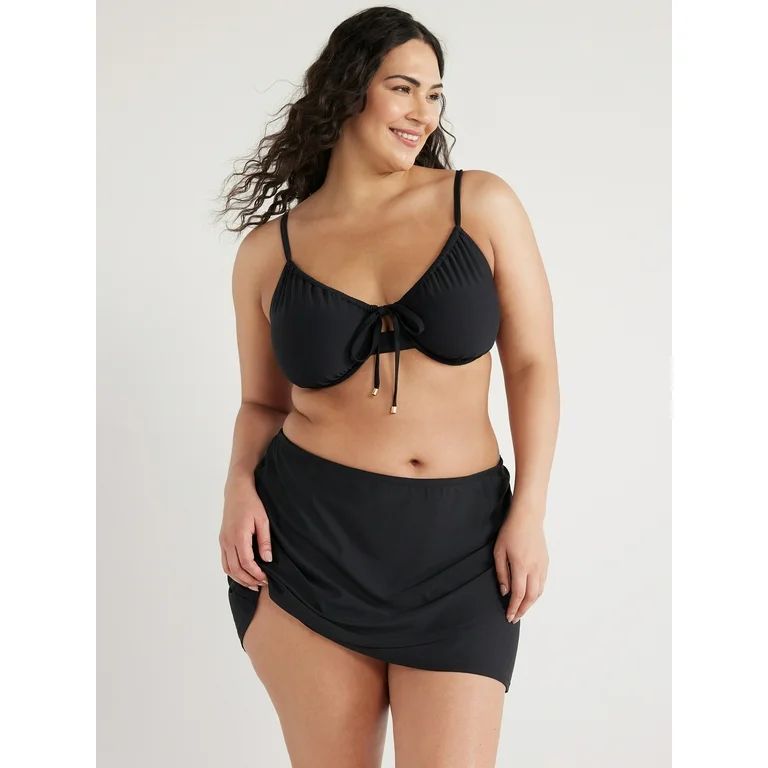 Time and Tru Women's and Women's Plus High Low Slimming Swim Skirt, Sizes S-3X - Walmart.com | Walmart (US)