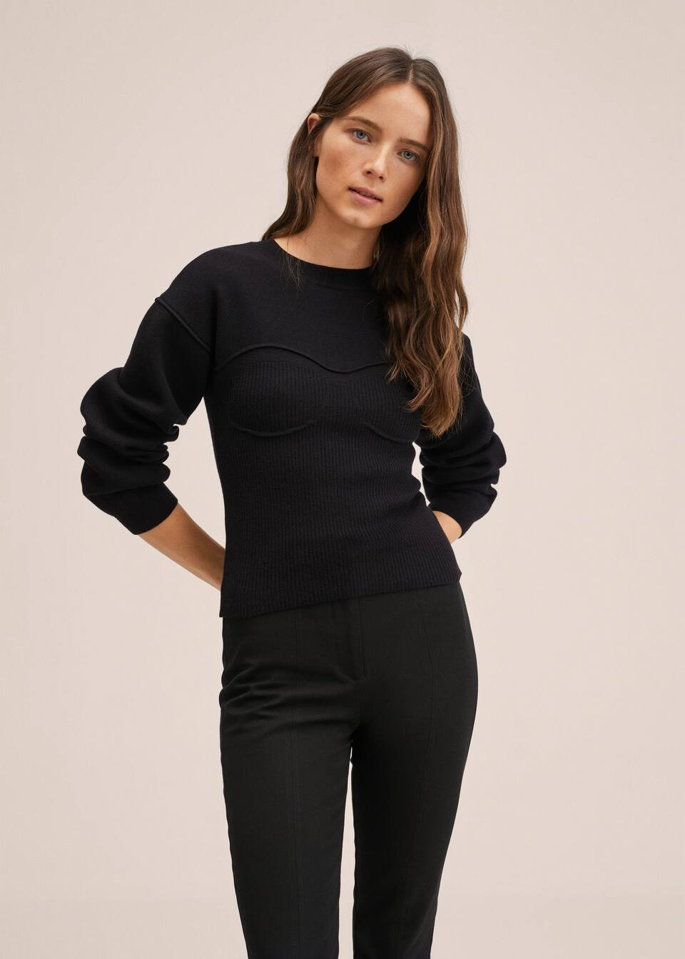 Bra-effect knitted sweater  -  Women | Mango USA | MANGO (US)