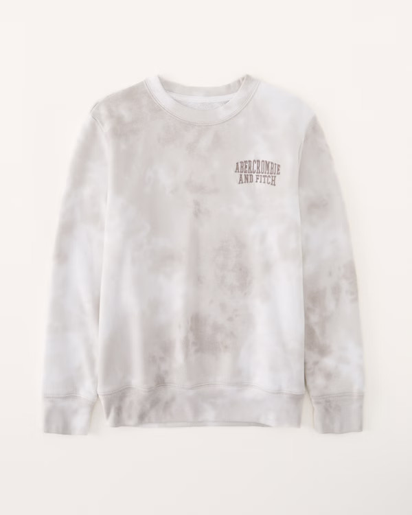 girls tie-dye legging-friendly logo crew sweatshirt | girls new arrivals | Abercrombie.com | Abercrombie & Fitch (US)