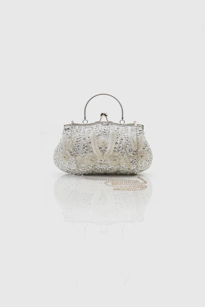Shop Handbags - Embellished Beaded Pearl Clutch | BABEYOND | BABEYOND