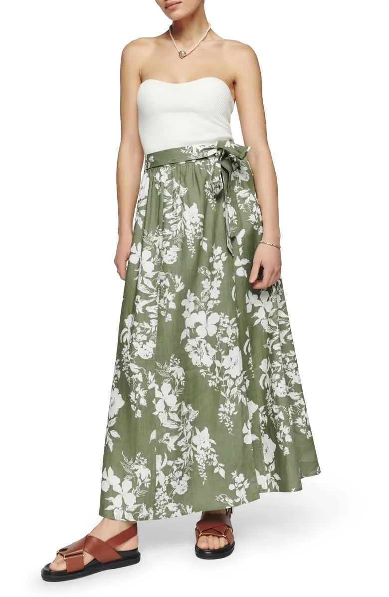 Karmen Tie Waist Linen Maxi Skirt | Nordstrom