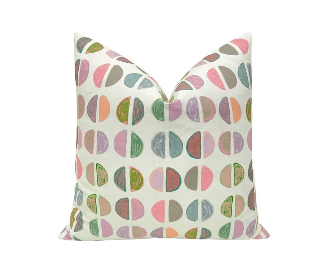 Lulie Wallace : Mims // Multi Pillow COVER ONLY |linen | print | designer fabric | designer pillo... | Etsy (US)