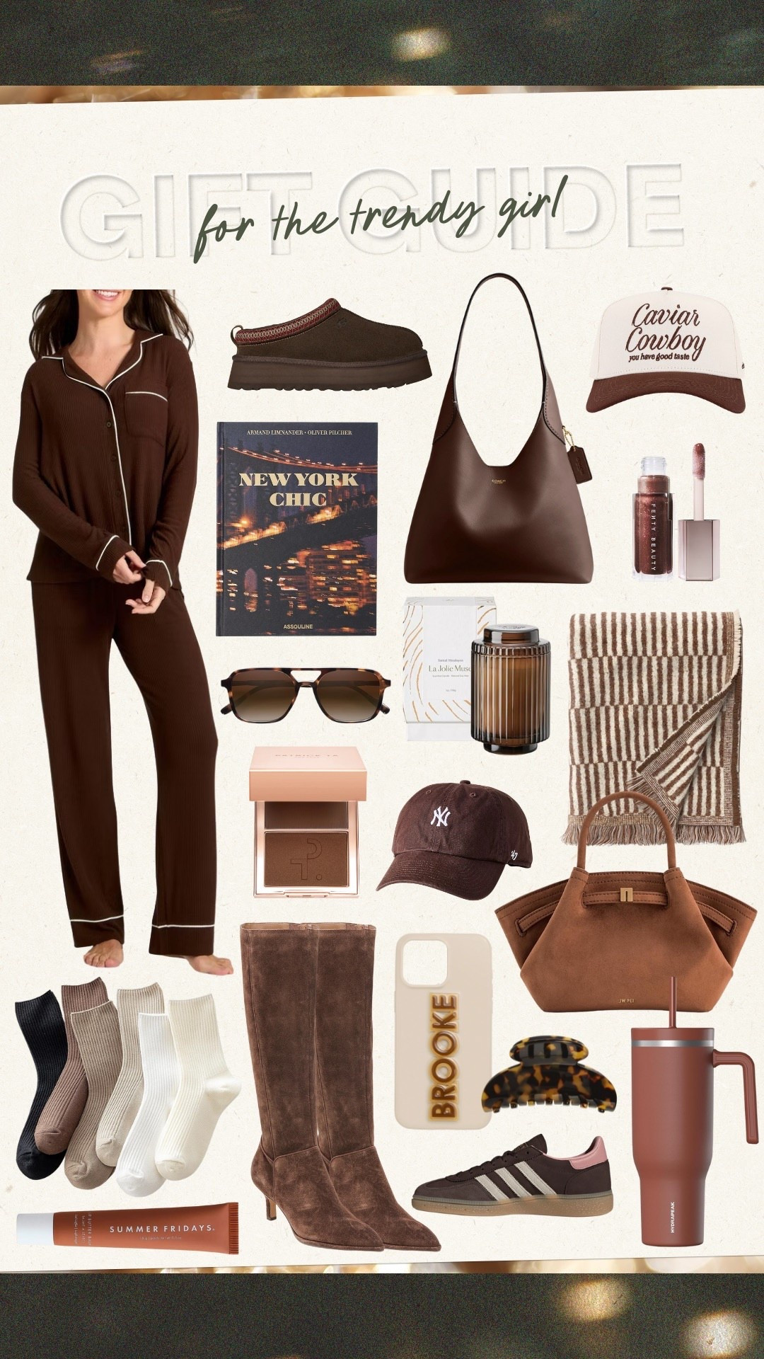 Gift guide for the trendy girl! 


Gift guide, gift ideas, gift inspo, holiday gift guide, gifts for her, gifts for wife, gifts for girlfriend, gifts for mom, gifts for sister, gifts for aunt, gifts for mother in law, trendy gifts, aesthetic gifts, chocolate brown, Christmas gifts, Christmas gift ideas 


#LTKHoliday #LTKGiftGuide #LTKStyleTip