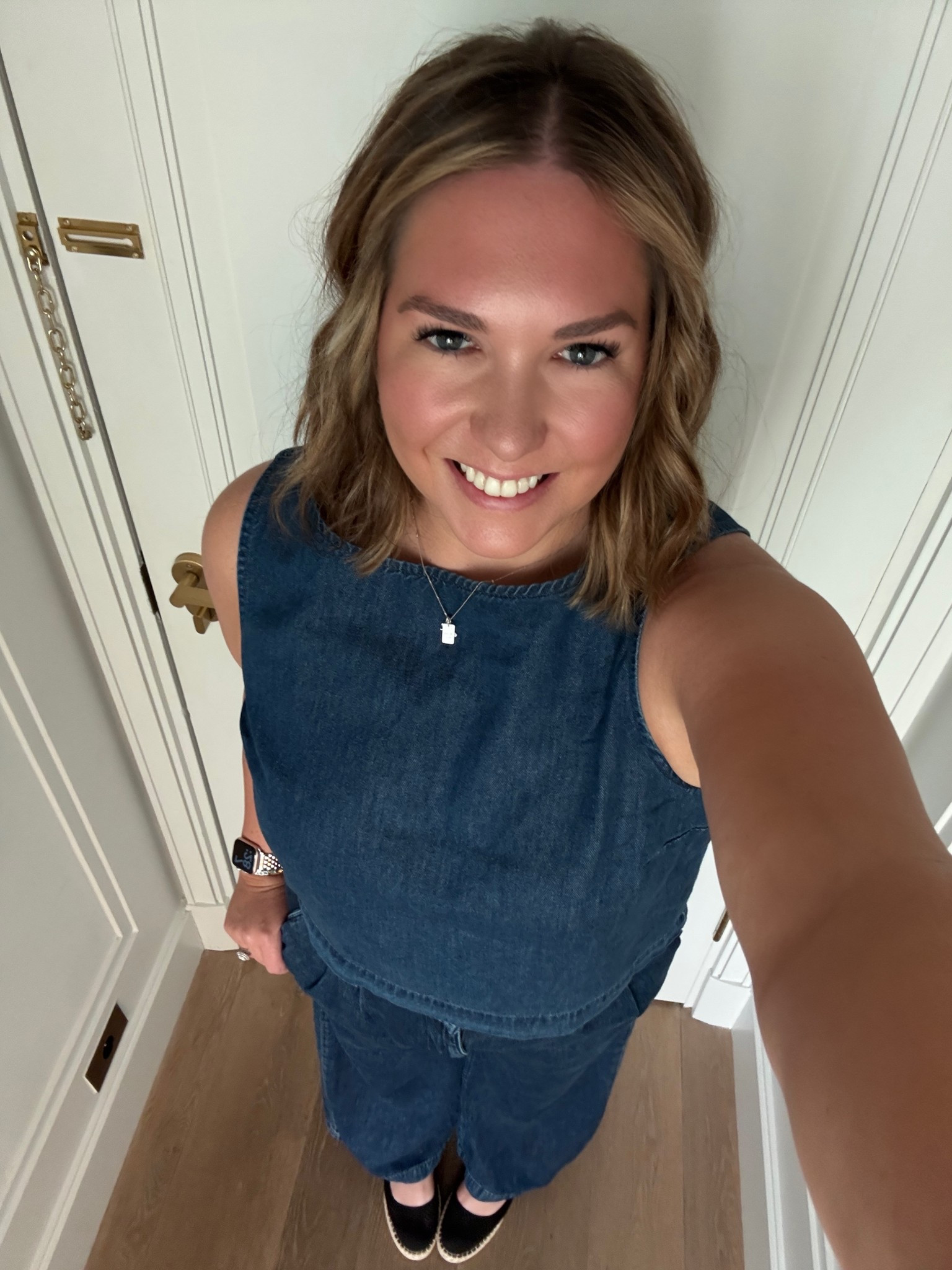 We walked around Paris a bit before dinner and this denim set with my espadrilles was pretty perfect for the evening. I love that the pants are more of a trouser style to make it feel elevated for evening. Added a sweater and easy outfit for night time here!

#LTKTravel #LTKSummerEdit #LTKFindsUnder100