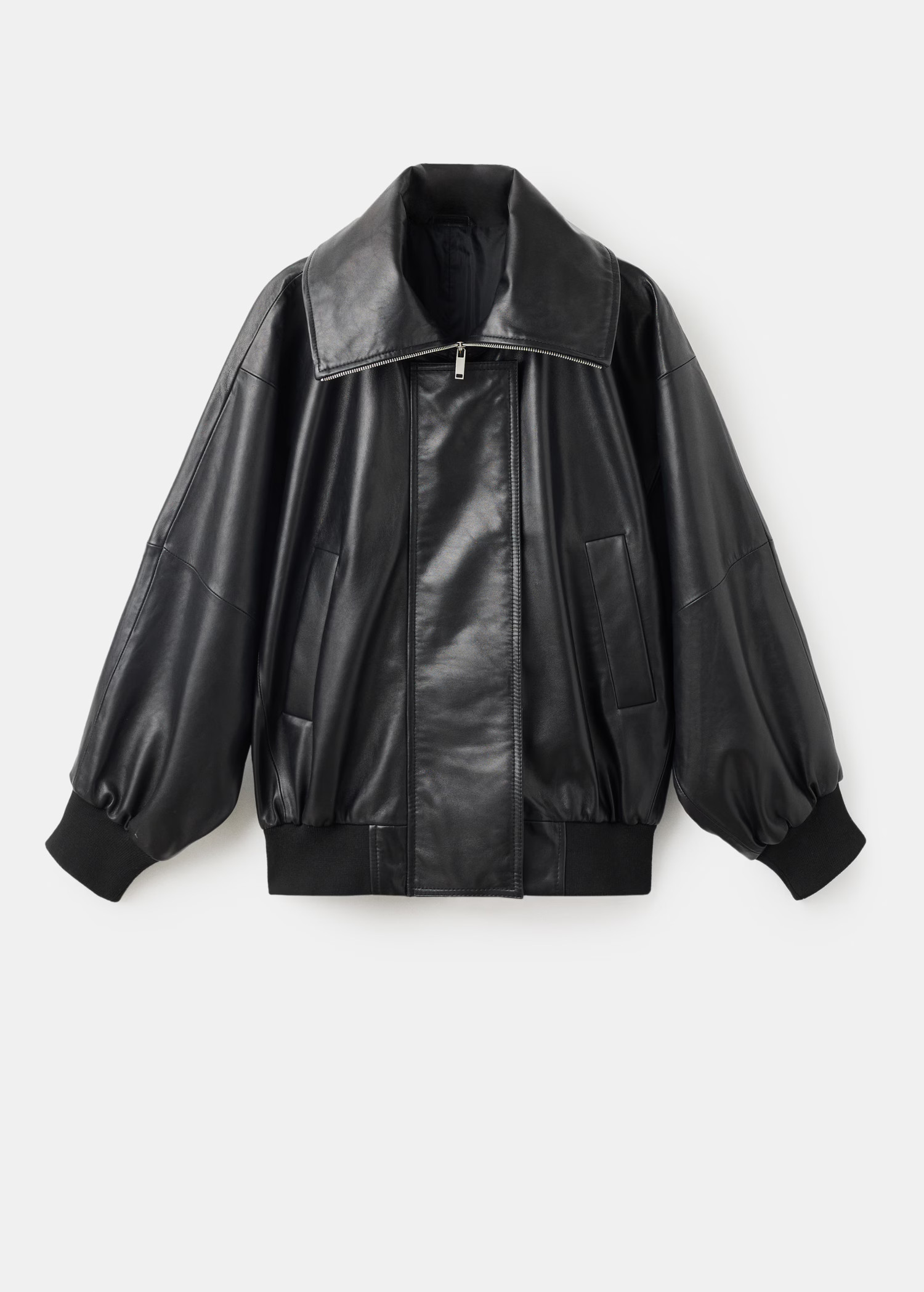 100% leather jacket with notched lapel collar - Women | MANGO United Kingdom | MANGO (UK)