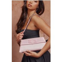 Pink Satin Bow Trapeze Shoulder Bag | PrettyLittleThing US