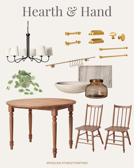 Target Hearth and Hand, chandelier, dining chair, pull, knob, towel rod, dining table, glass jug, wall rack, marble tray, ceramic bowl

#LTKhome #LTKsalealert #LTKstyletip