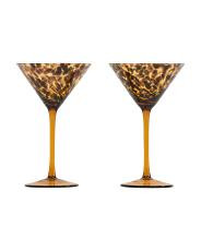 Set Of 2 Tortoiseshell Martini Glasses | TJ Maxx