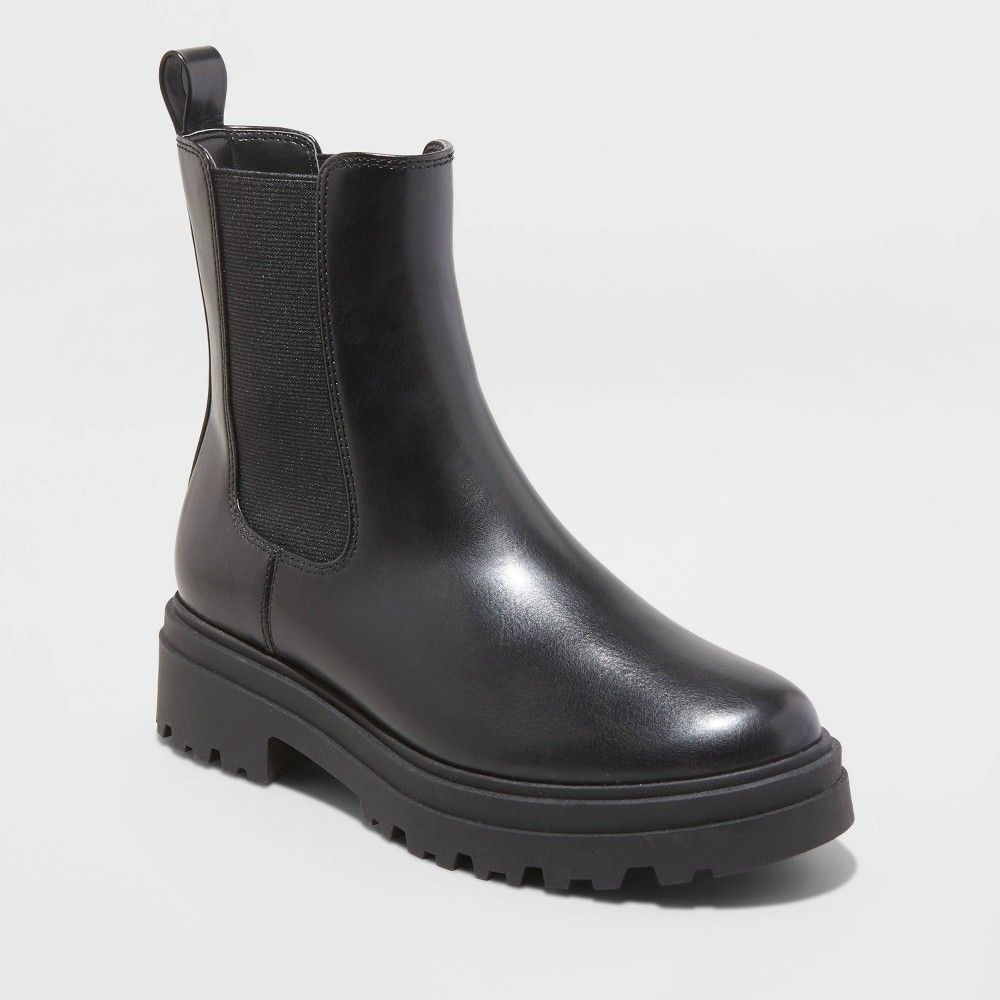 Women's Belle Chelsea Boots - A New Day Black 10 | Target