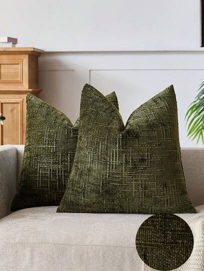 1pc Neutral Chenille Pillow Cover, Soft Textured Decorative Throw Pillow Case, Suitable For Sofa,... | SHEIN