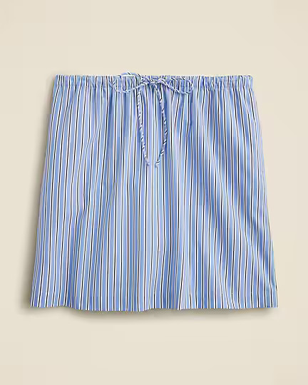 Tie-waist mini skirt in striped cotton poplin | J. Crew US