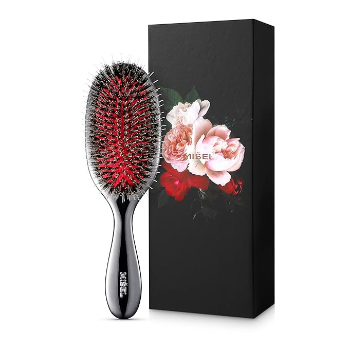 MISEL Professional Boar Bristle Hair Brush for Women and Men | Detangles All Natural Hair Types a... | Amazon (US)