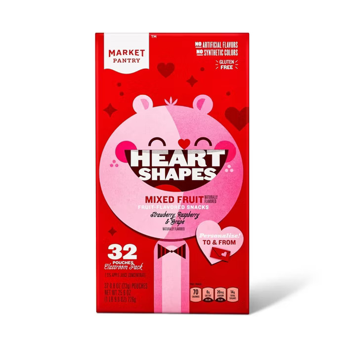 Heart Shaped Fruit Snacks - 25.6oz/32ct - Market Pantry™ | Target