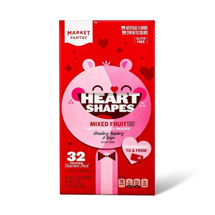Heart Shaped Fruit Snacks - 25.6oz/32ct - Market Pantry™ | Target