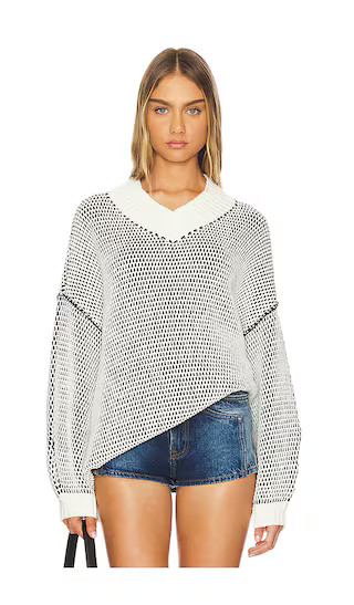 Free People Maisie Sweater in Black & White. - size M | Revolve Clothing (Global)