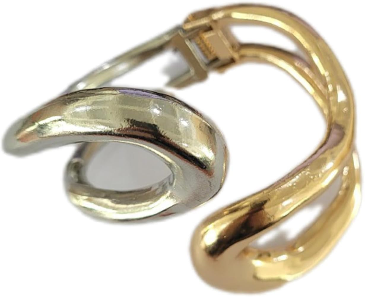 Women's exaggerated metal opening bracelet (Gold+Silver) | Amazon (US)