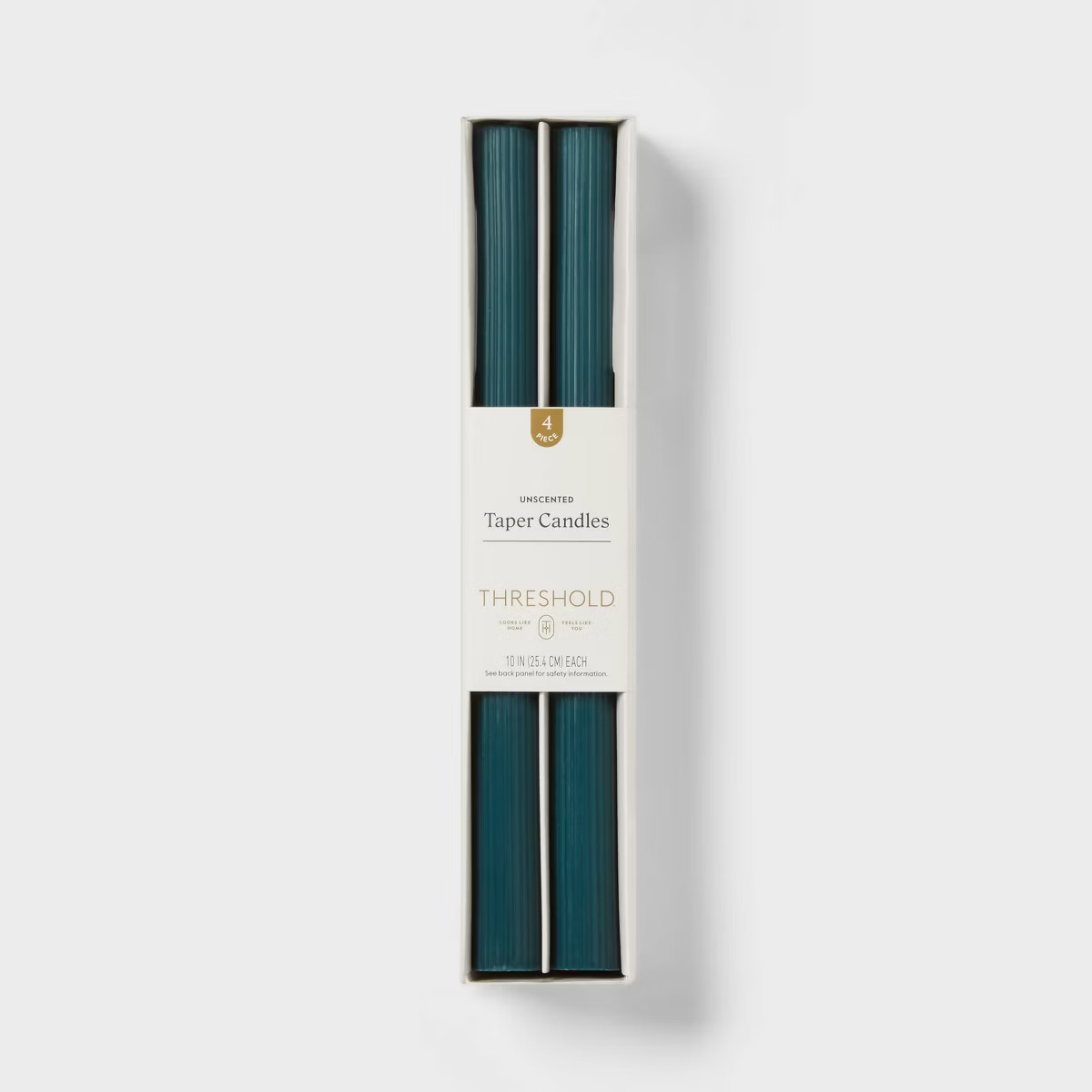 4pk Ribbed Taper Candle Set Blue - Threshold™ | Target