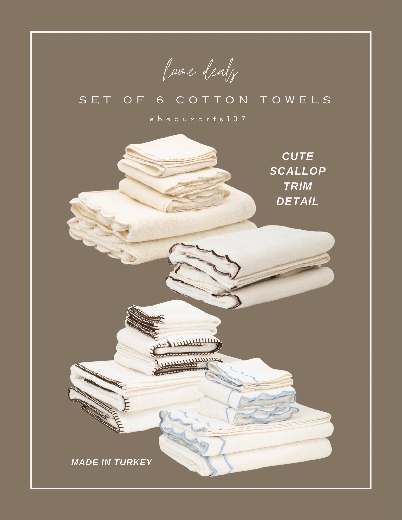 Shop these cute designer look set of 6 towels with trim detail!

#LTKHome #LTKSaleAlert
