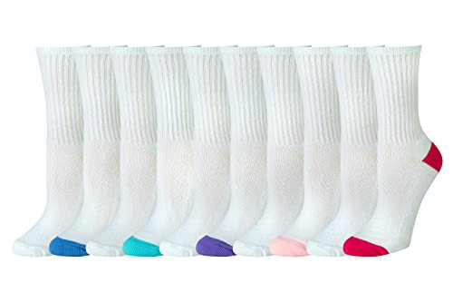 Amazon Essentials Women's Cotton Crew Socks, Lightly Cushioned, 10 Pairs | Amazon (US)