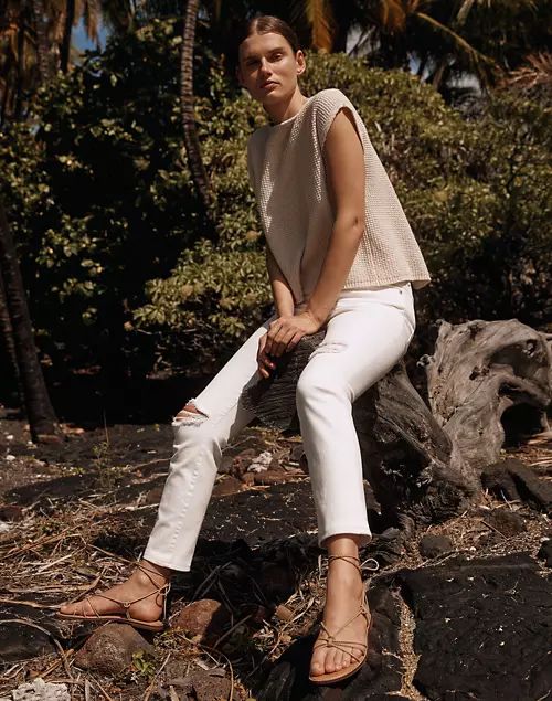 The Perfect Vintage Crop Jean in Tile White: Knee-Rip Edition | Madewell