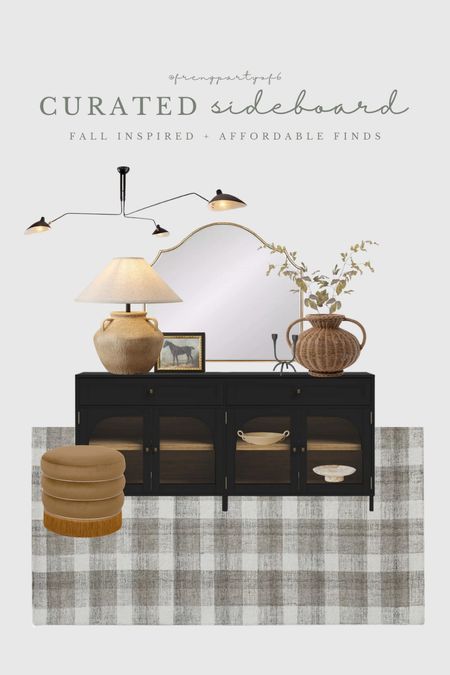 Curated sideboard/console table for fall! This sideboard is one of my favs and is on sale right now for a great price. Also available in a single cabinet size. The mid-century modern chandelier is also an amazing price, similar to a designer light that is 3x+ the price. 

#LTKsalealert #LTKstyletip #LTKhome