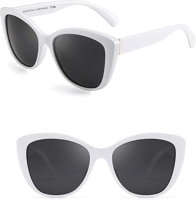 FEISEDY Polarized Vintage Sunglasses American Square Jackie O Cat Eye Sunglasses B2451 (White, 56... | Amazon (CA)