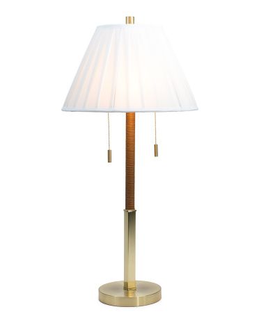 31.5in Metal Lamp With Leather Details | TJ Maxx