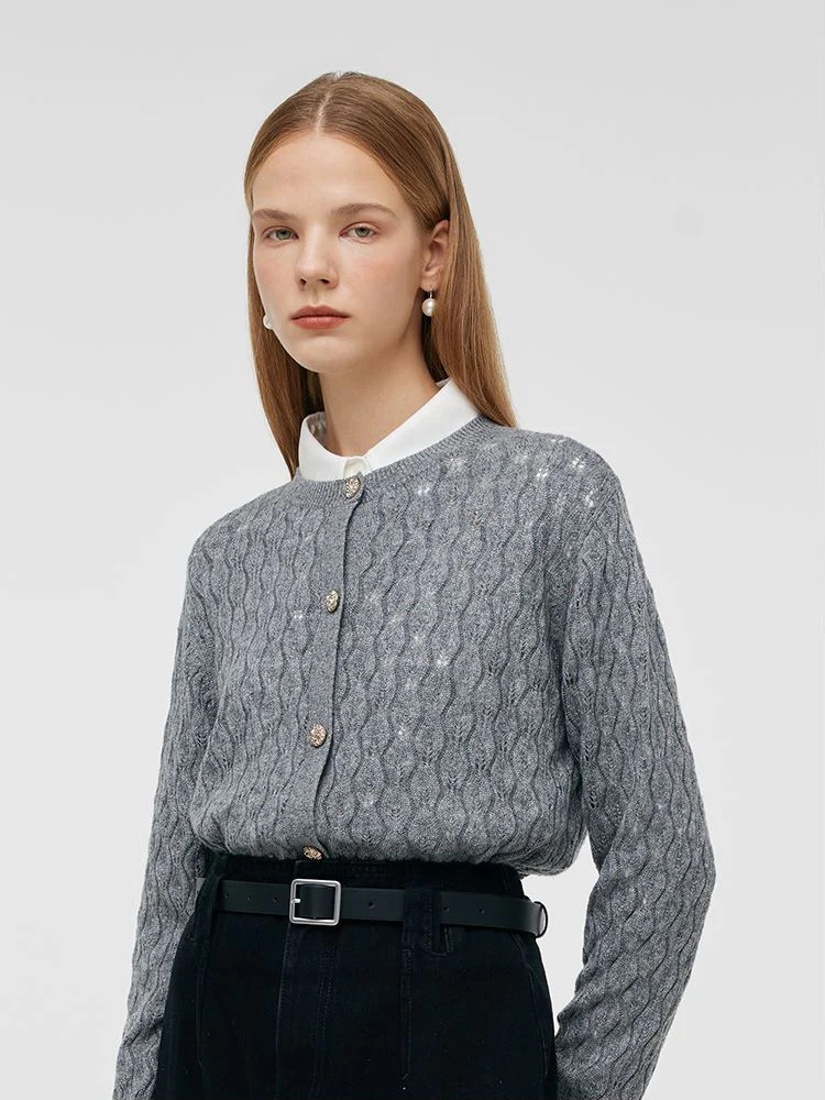 Cashmere Single-Breasted Women Cardigan | GOELIA