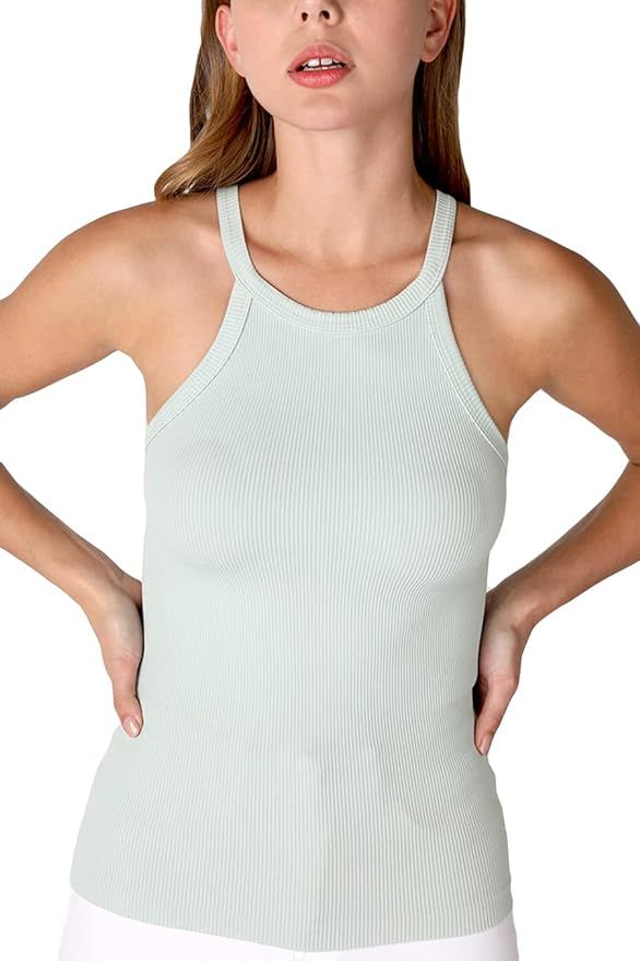 NIKIBIKI Women Seamless High Neck Ribbed Tank Top, Made in U.S.A, One Size | Amazon (US)