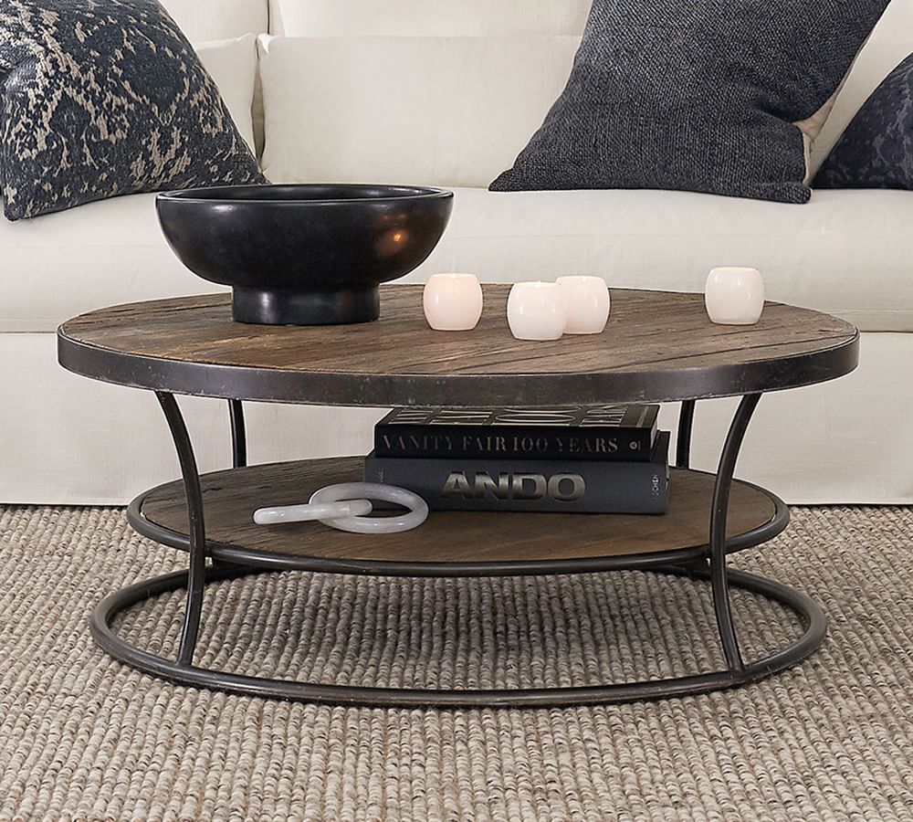 Bartlett 42.5" Round Reclaimed Wood Coffee Table | Pottery Barn (US)