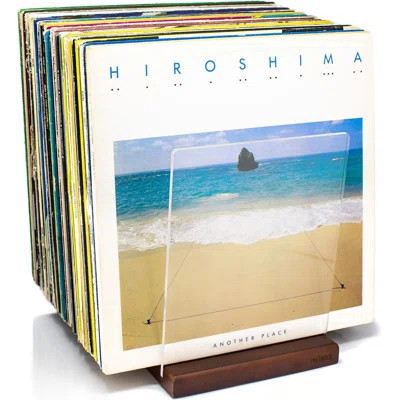 Vinyl Record Storage - a Mid-Century Style Record Holder for Albums, 60-70 LP Capacity - Complements Any Record Player (Brown) | Wayfair North America