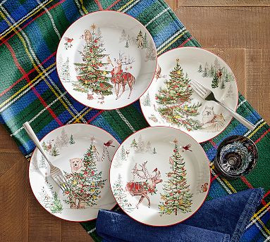 Enchanted Forest Salad Plates - Mixed Set of 4 | Pottery Barn (US)