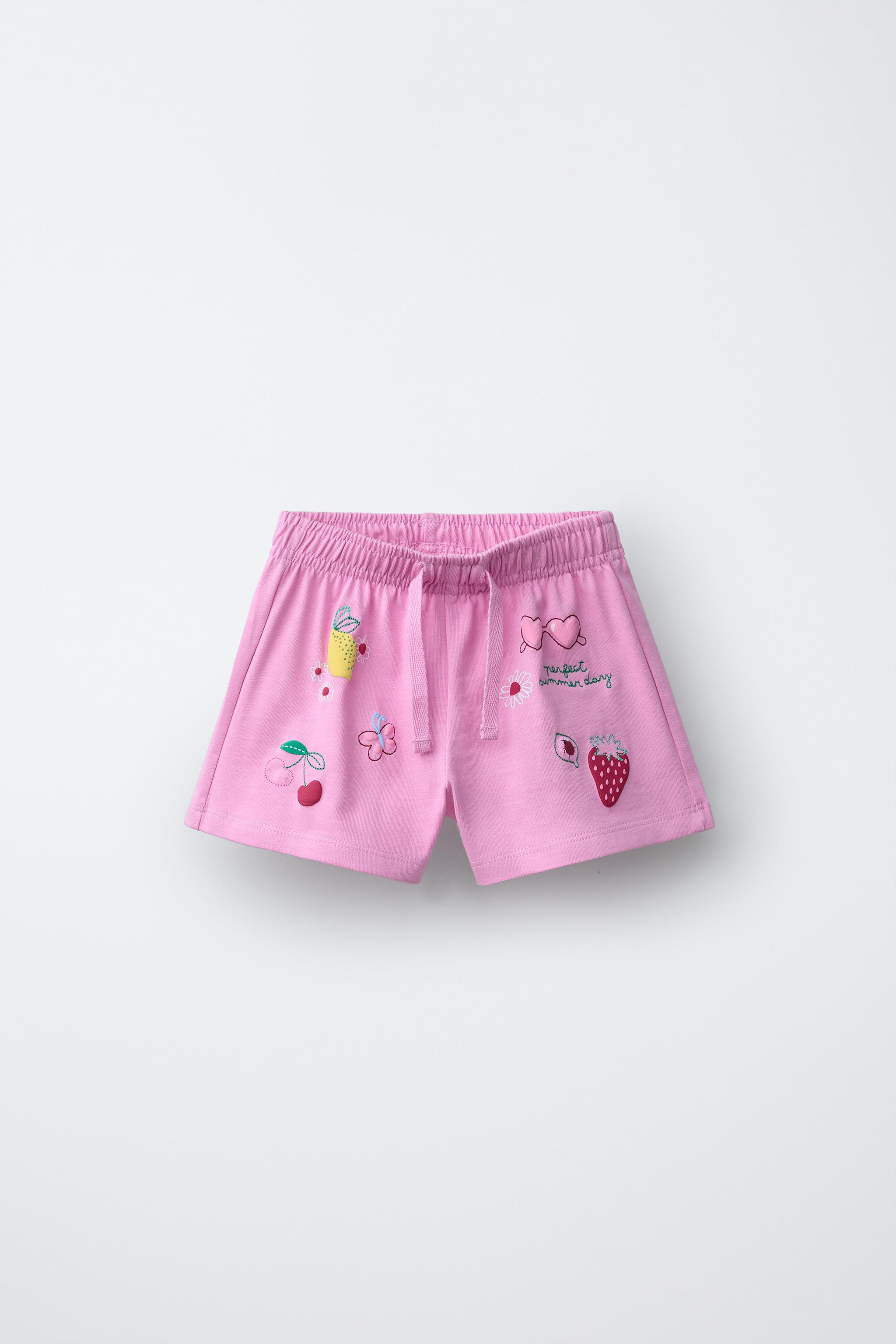EMBROIDERED PLUSH SHORTS | Zara Canada