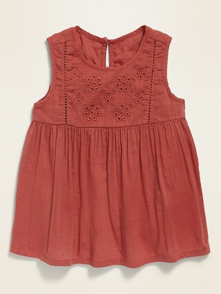 Sleeveless Cutwork-Yoke Top for Toddler Girls | Old Navy (US)