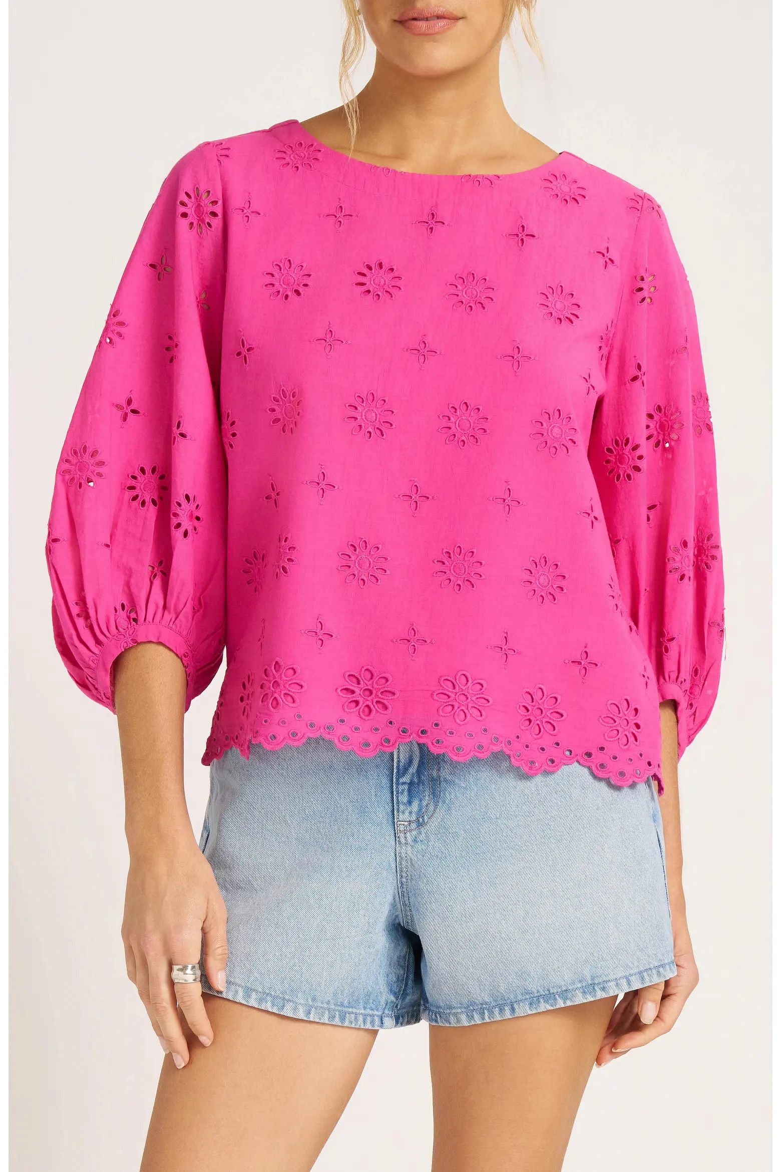 Kashira Eyelet Puff Sleeve Top (Women) | Nordstrom | Nordstrom