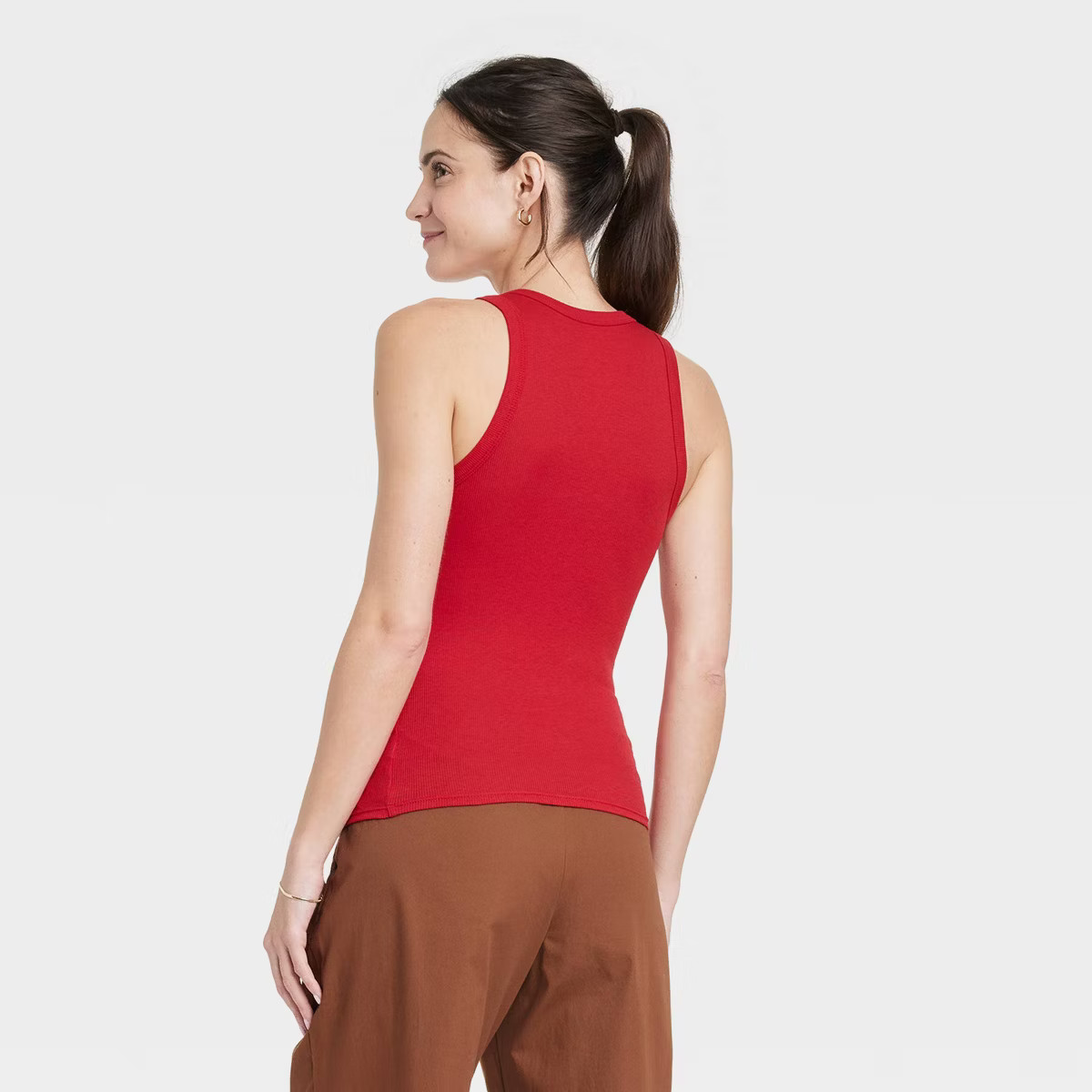 Women's Slim Fit Ribbed High Neck Tank Top - A New Day™ | Target