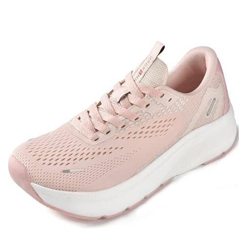JACKSHIBO Wide Toe Box Shoes Women Arch Support Wide Sneakers for Running Walking Athletic Tennis Orthopedic Plantar Fasciitis Workout Flux Footwear with Thick Cushion Zero Drop Sole Width Shoes Pink | Amazon (US)