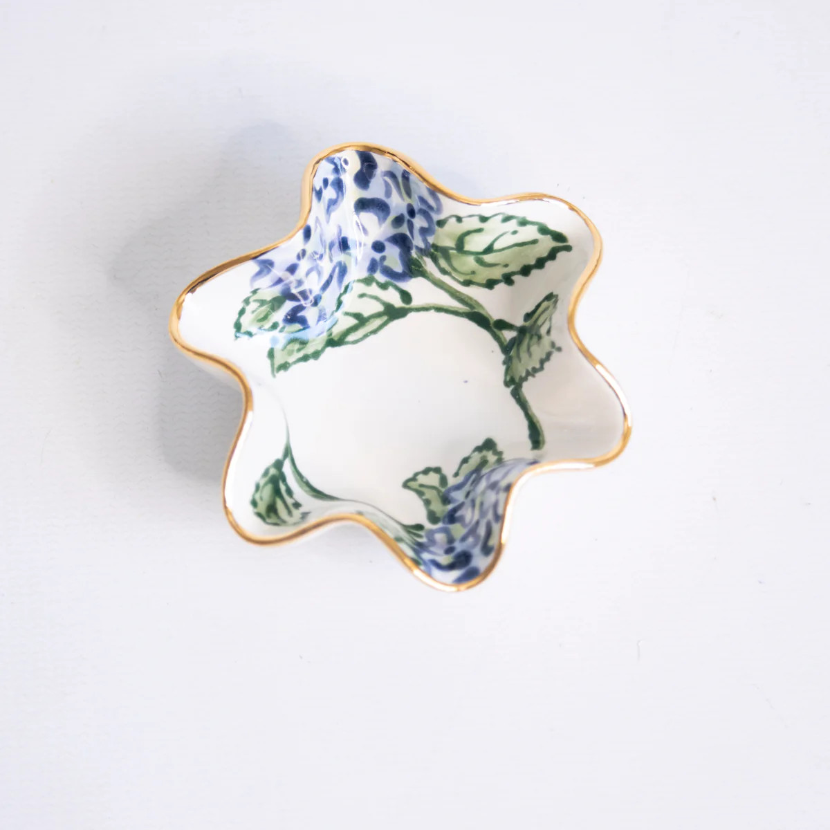 Ami Blue Hydrangea Wavy Bowl - Ring Dish | Susan Gordon Pottery