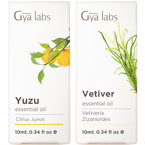 Yuzu Essential Oil for Diffuser & Vetiver Essential Oil for Skin Set - 100% Natural Aromatherapy Grade Essential Oils Set - 2x0.34 fl oz - Gya Labs | Amazon (US)