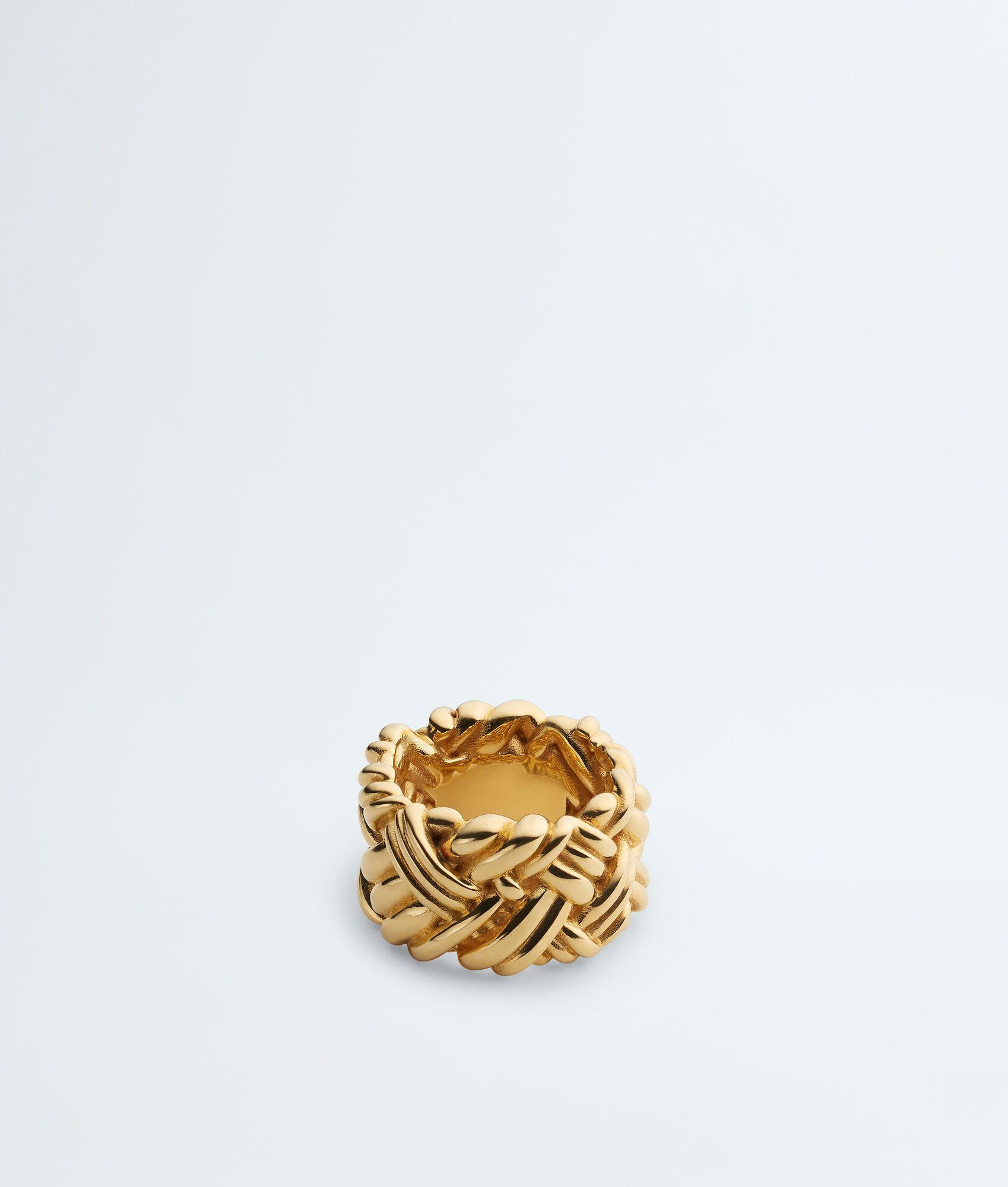 Bottega Veneta® Women's Intreccio 18k gold-finish sterling silver ring | Bottega Veneta