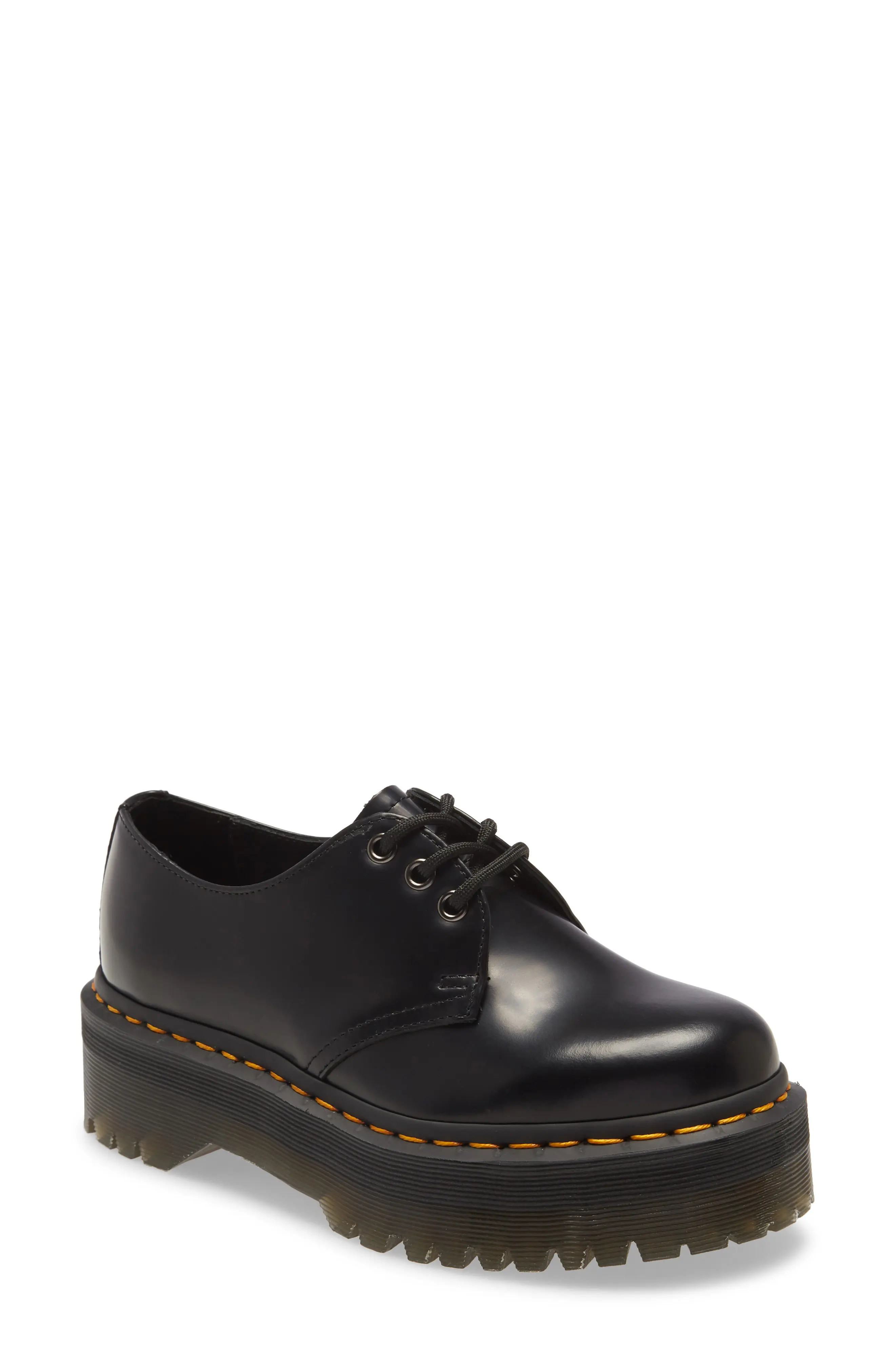 Dr. Martens 1461 Quad Platform Derby in Black at Nordstrom, Size 6Us | Nordstrom