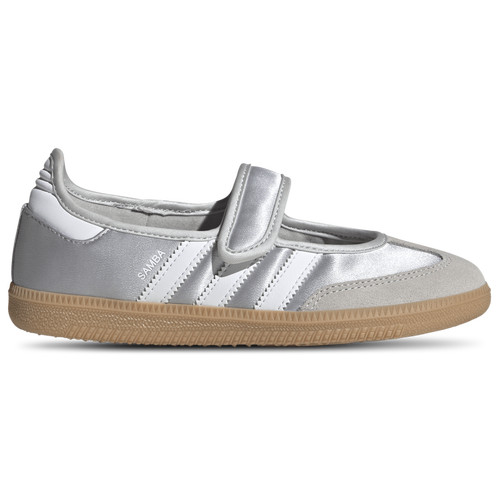 Adidas Girls adidas Samba Jane Satin - Shoes Silver Metallic/Footwear White/Gum | Foot Locker (US)